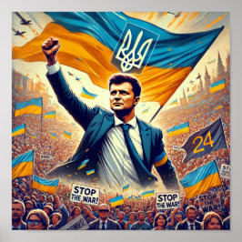 Zelenskyy Kundgebung Poster zum Ende des Krieges