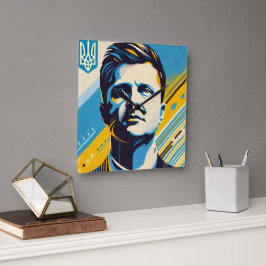 Zelenskyy Pop Kunstmuseum Quadratische Wanduhr