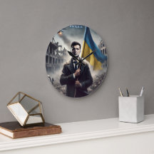 Zelenskyy Ukraine Flag Wall Clock