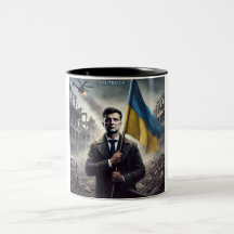 Zelenskyy Ukraine Flag Zwei-Tonen-Tasse