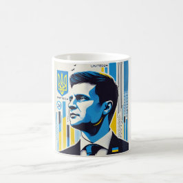 Zelenskyy Ukraine Starke Führung Kaffeetasse