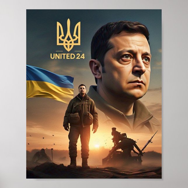 Zelenskyy ukrainischer Präsident Wall Poster (Vorne)