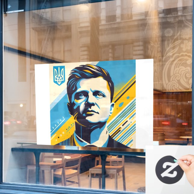 Zelenskyy UNITED24 Ukraine Fensterheber Fensteraufkleber (Café-Fenster)