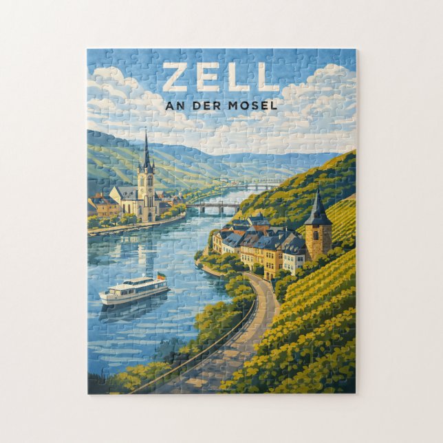 Zell Germany Vintage Travel Art (Vertikal)