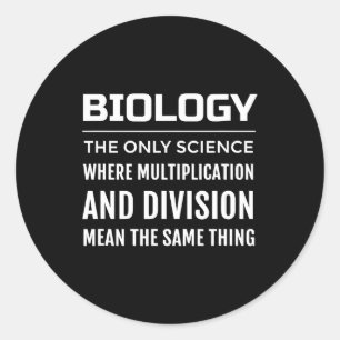 Zellbiologie lustige Wissenschaftsmultiplikation d Runder Aufkleber