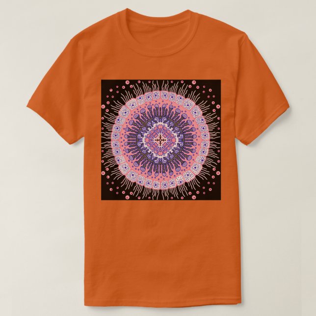 Zellbiologie Mandala rosa T-Shirt (Design vorne)
