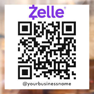 Zelle QR Code Payment Scan zu bezahlen weiß Fensteraufkleber