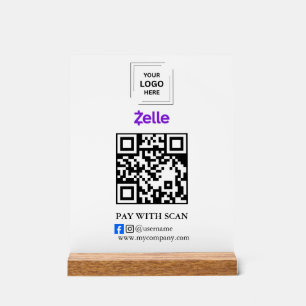 Zelle QR-Code-Scan zum Bezahlen Acryl Geschäftssch Acrylschild