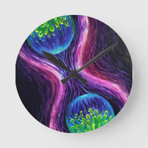 Zellen teilen runde wanduhr