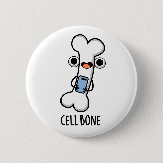 Zellenknochen-Funny-Handy-Puff Button (Vorderseite)