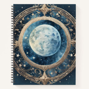 ZELLESTIAL VOLLBLUE MOON MIT GOLD GRENZE NOTIZBUCH