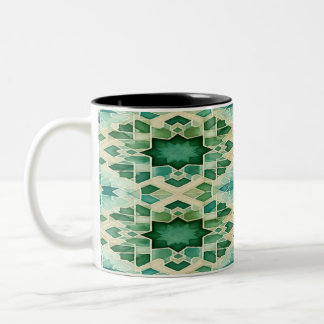 Zellige Aquarell Türkisgrün Zweifarbige Tasse