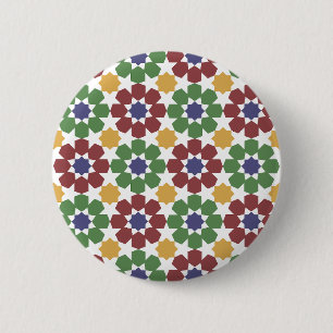 Zellige Muster marokkanische Keramik Kunst Traditi Button