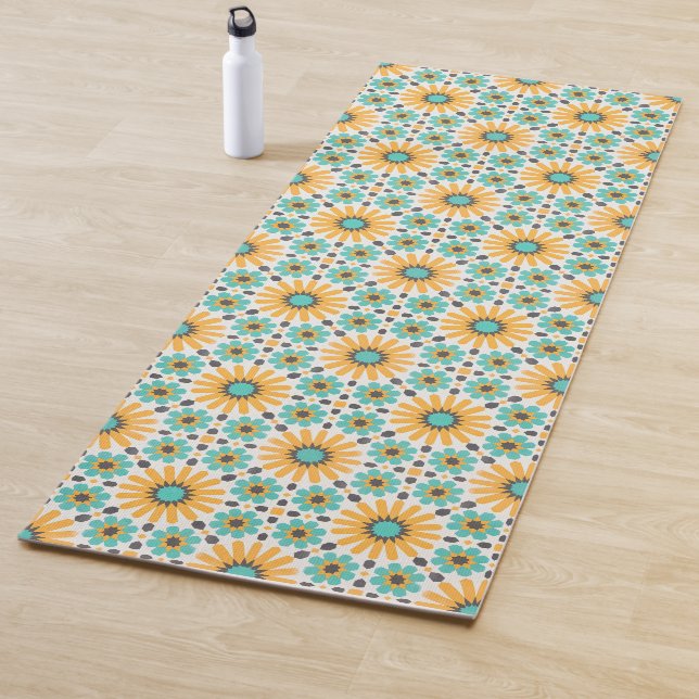 Zellige-Strahlung: farbenfrohe andalusische Geomet Yogamatte (Beispiel)
