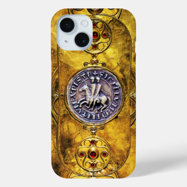 ZELLSCHIEELE MIT SIEGEL DER NÄCHTE TEMPLAR iPhone 15 HÜLLE (Rückseite)