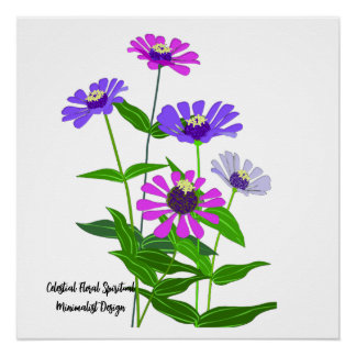 Zelluläres Florales Spirituelles Minimalistisches Poster