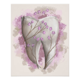 Zelt & Blume, surrealistische Malerei. Zahnkunde Poster