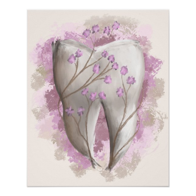 Zelt & Blume, surrealistische Malerei. Zahnkunde Poster (Vorderseite)