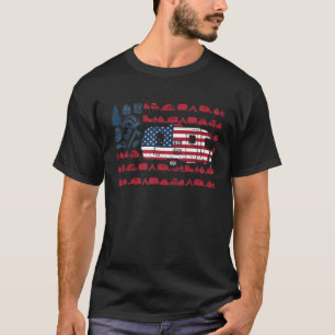 Zelt Camper Van Amerikanische Flagge Camping 4. Ju T-Shirt