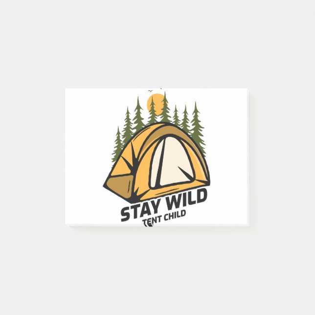Zelt-Camping Post-it Klebezettel (Vorderseite)