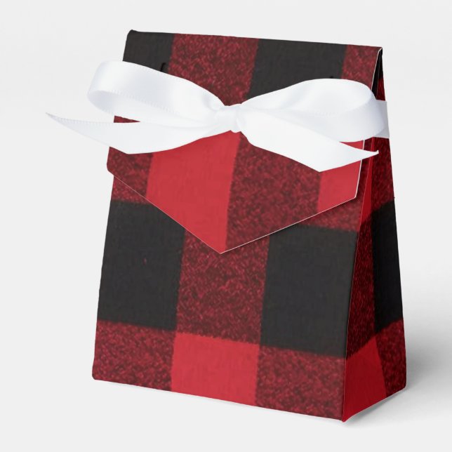 Zelt Papier Gefälligkeitsbox Roter Karierter Bär Geschenkschachtel (Vorderseite)