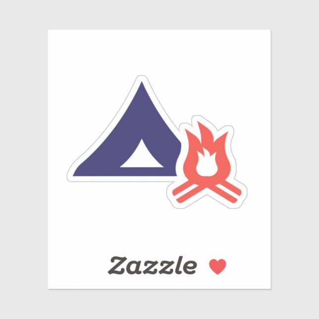 Zelt und Campfire Aufkleber (Blatt)