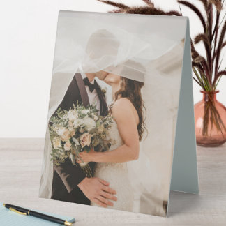 Zelt-Zeichen für Hochzeitstisch - Mit Bild anpassb Tischaufsteller