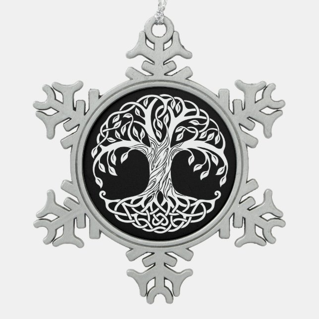 Zeltbaumschmuck Schneeflocken Zinn-Ornament (Vorderseite)