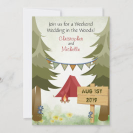 Zelte und Campfire Woodland Camping Hochzeit Einladung