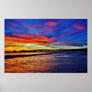 Zement-Schiffs-Sonnenuntergang Poster