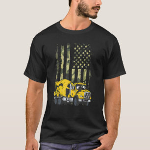Zement Truck Betonmischer Camouflage Amer T-Shirt