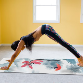 Zen Art Red Lotus Blume Background Yogamatte