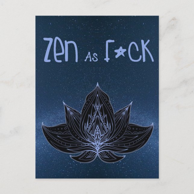 ZEN AS F*CK Lotus Lily Blume - Postkarte (Vorderseite)
