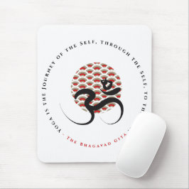 Zen Asian Red Sun Yoga Moderne Kalligraphie Om Om Mousepad