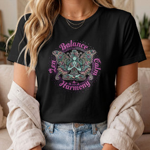 Zen Balance Ruhe Harmonie Schmetterling Meditation T-Shirt