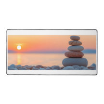 Zen Balanced Stones Ozean-Sonnenuntergang Groß
