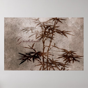 Zen Bamboo Dankbarkeit Poster