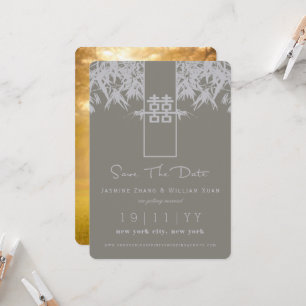 Zen Bamboo Double Happy Chinesisch Save the Date Einladung