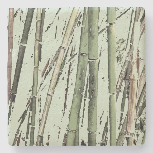 "Zen Bamboo" Stone Untersetzer (Vorderseite)