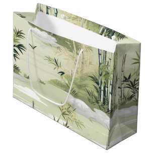 Zen-Bambuswald Botanisches Muster (1) Große Geschenktüte