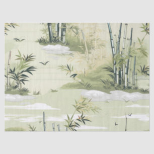 Zen-Bambuswald Botanisches Muster (1) Seidenpapier