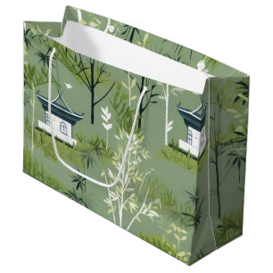 Zen-Bambuswald Botanisches Muster (2) Große Geschenktüte