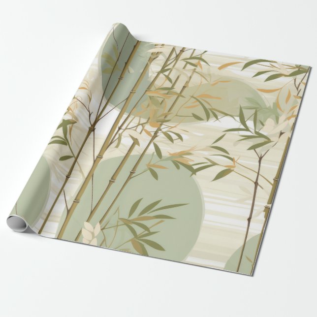 Zen-Bambuswald Botanisches Muster (3) Geschenkpapier (Ungerollt)