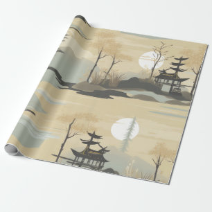 Zen-Bambuswald Botanisches Muster (4) Geschenkpapier