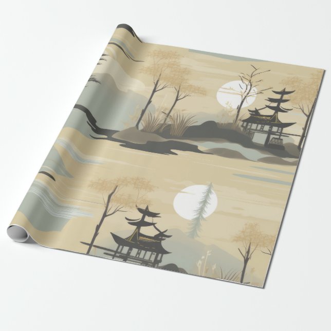 Zen-Bambuswald Botanisches Muster (4) Geschenkpapier (Ungerollt)