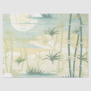 Zen-Bambuswald Botanisches Muster (5) Seidenpapier