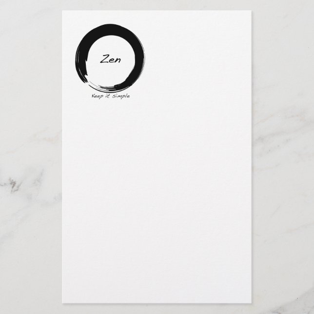 Zen: Behalt einfach Briefpapier (Vorderseite)