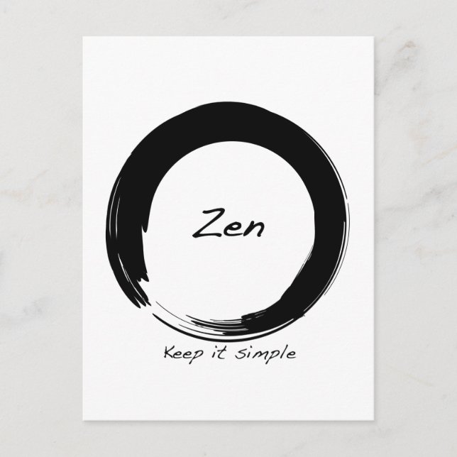 Zen: Behalt es einfach Postkarte (Vorderseite)