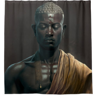 Zen Black Buddha Duschvorhang