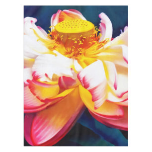Zen Blooming Pink Lotus Blume Wasserfarbe Tischdecke